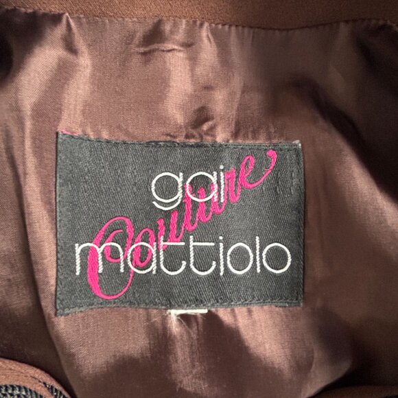 Vintage Gai Mattiolo Couture Embroidered Jacket Brown Gold Buttons Made in Italy - Picture 3 of 11